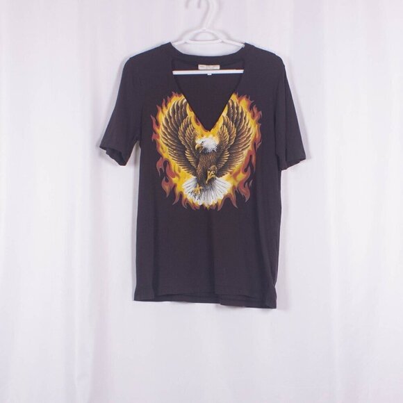 URBAN OUTFITTERS TRULY MADLY DEEPLY Graphic Cutout Tee Size S - Picture 1 of 4